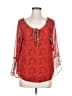 Assorted Brands 100% Polyester Red 3/4 Sleeve Blouse Size M - photo 1