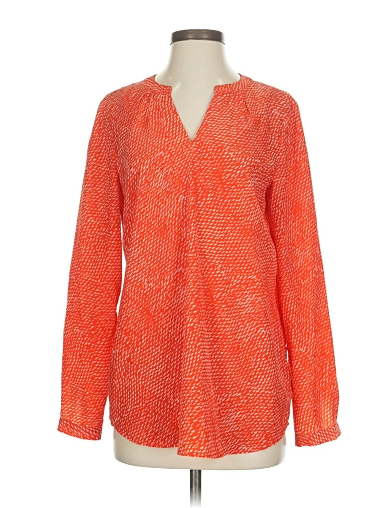 Pre-owned Renuar Long Sleeve Blouse In Orange