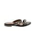 Givenchy Silver Black Leather Chain Link Sandals Size 7 - photo 1