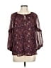 Veronica M. 100% Polyester Burgundy 3/4 Sleeve Blouse Size M - photo 1
