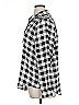 Erin London 100% Polyester Checkered-gingham Silver Long Sleeve Blouse Size XL - photo 5