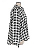 Erin London 100% Polyester Checkered-gingham Silver Long Sleeve Blouse Size XL - photo 4