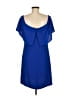 Charles Henry Solid Blue Cocktail Dress Size M - photo 2