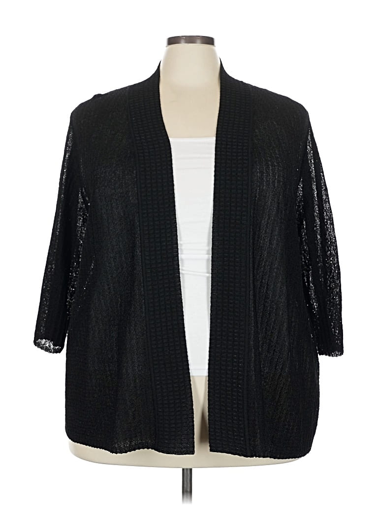 Pre-owned Sigrid Olsen Cardigan Sweater In Black