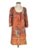 Glam 100% Polyester Paisley Orange Casual Dress Size S - photo 1