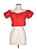 Zara 100% Cotton Red Short Sleeve Top Size L - photo 1