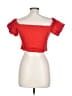 Zara 100% Cotton Red Short Sleeve Top Size L - photo 2