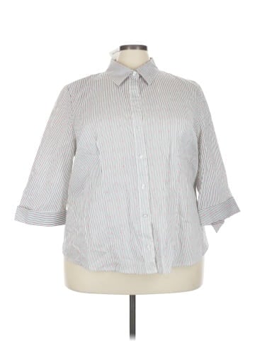 Fashion Bug 3/4 Sleeve Button-Down Shirt (view 1)