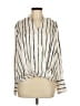 MNG 100% Polyester Stripes Ivory 3/4 Sleeve Blouse Size 6 - photo 1
