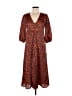 Vila 100% Polyester Animal Print Orange Casual Dress Size EU 34 / US 4 - photo 1