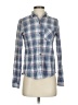 Current/Elliott Plaid Blue Long Sleeve Button-Down Shirt Size XS (0) - photo 1