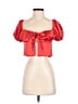 Superdown 100% Polyester Red Short Sleeve Blouse Size XS - photo 1