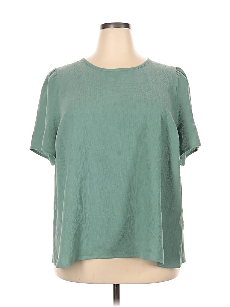 Les Serein Short Sleeve Blouse In Green