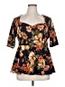 Kiyonna Black Blue 3/4 Sleeve Blouse Size 14 - 16 Plus - photo 1