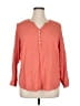 Assorted Brands Polka Dots Orange Long Sleeve Blouse Size 16 - photo 1