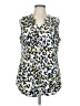 CAbi 100% Polyester Animal Print White Sleeveless Blouse Size L - photo 1