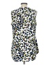 CAbi 100% Polyester Animal Print White Sleeveless Blouse Size L - photo 2