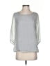 Giusy 100% Silk Gray Green 3/4 Sleeve Silk Top Size S - photo 1