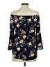 Assorted Brands 100% Polyester Blue 3/4 Sleeve Blouse Size M - photo 2