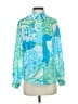 Carina 100% Polyester Print Blue Long Sleeve Blouse Size S - photo 1