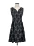V Fish Paisley Damask Black Casual Dress Size S - photo 1