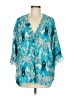 Jade 100% Polyester Teal 3/4 Sleeve Blouse Size Med - Lg - photo 1