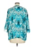 Jade 100% Polyester Teal 3/4 Sleeve Blouse Size Med - Lg - photo 2