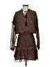 Aqua 100% Polyester Animal Print Brown Casual Dress Size S - photo 1