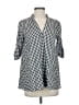 floryday Checkered-gingham Black 3/4 Sleeve Button-Down Shirt Size XS - photo 1