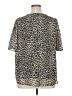 retrology 100% Polyester Animal Print Silver Short Sleeve Blouse Size 1X - photo 2
