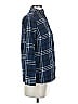 BCBGeneration 100% Cotton Plaid Blue Long Sleeve Button-Down Shirt Size XXS - photo 4