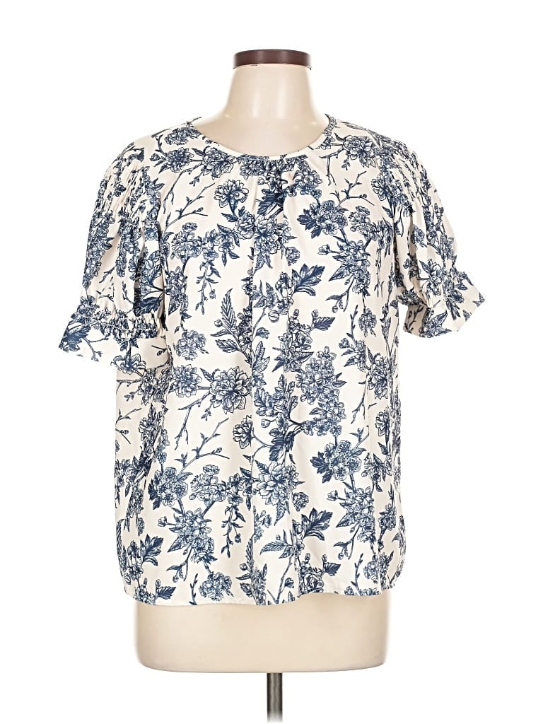 Pre-owned Haptics Short Sleeve Blouse In Brown