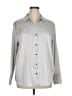 Maison d' Amelie Stripes Silver Long Sleeve Blouse Size XL - photo 1