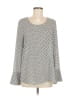 Pleione 100% Polyester Gray White Long Sleeve Blouse Size M - photo 1