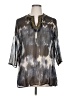 Grace Elements 100% Polyester Gray 3/4 Sleeve Blouse Size XL - photo 1