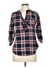 Always Indigo 100% Polyester Plaid Blue 3/4 Sleeve Blouse Size M - photo 1