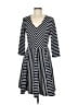 Gabby Skye Stripes Black Casual Dress Size 8 - photo 1