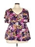 Torrid Purple Short Sleeve Blouse Size 3X Plus (3) - photo 1