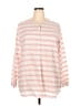 Old Navy 100% Cotton Stripes Pink Long Sleeve Blouse Size XXL - photo 1