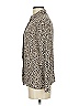 MNG 100% Viscose Animal Print Ivory Long Sleeve Blouse Size 4 - photo 5