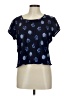 Assorted Brands Floral Blue Short Sleeve T-Shirt Size M (estimated) - photo 1