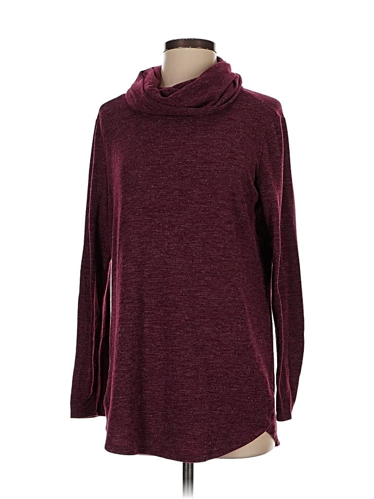 Pre-owned Lisa Rinna Turtleneck Sweater In Burgundy