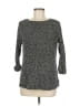 Joe Fresh 100% Acrylic Tweed Gray Black Pullover Sweater Size M - photo 1