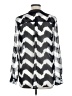 Collective Concepts Chevron-herringbone Silver Long Sleeve Blouse Size L - photo 2