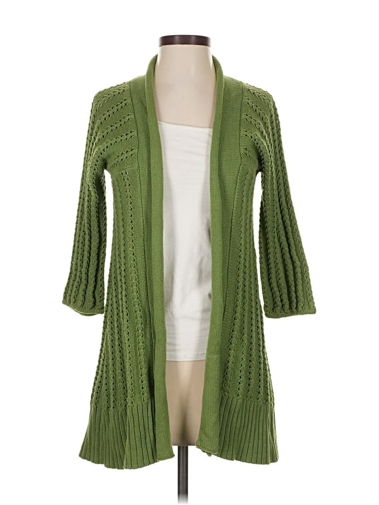 Pre-owned Fossil Cardigan Sweater In Green