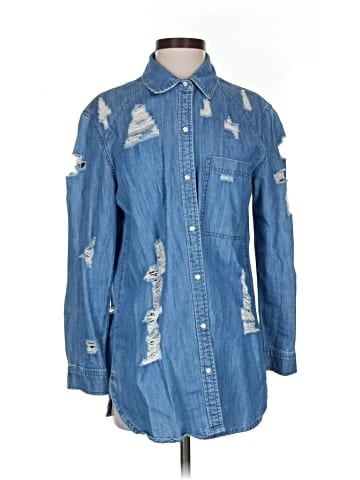 Boo Hoo Long Sleeve Button-Down Shirt (view 1)