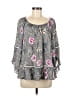 Fever 100% Rayon Gray 3/4 Sleeve Blouse Size M - photo 1