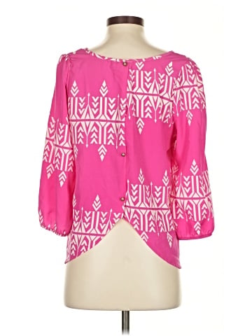 Peach Love Cream California 3/4 Sleeve Blouse (view 2)