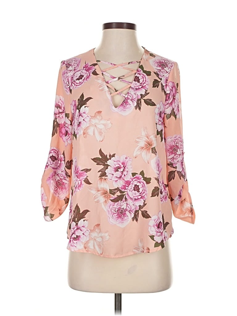 Pre-owned Wishful Park 3/4 Sleeve Blouse In Pink