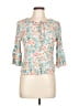 I.N. Studio 100% Rayon Teal 3/4 Sleeve Blouse Size L (petite) - photo 1